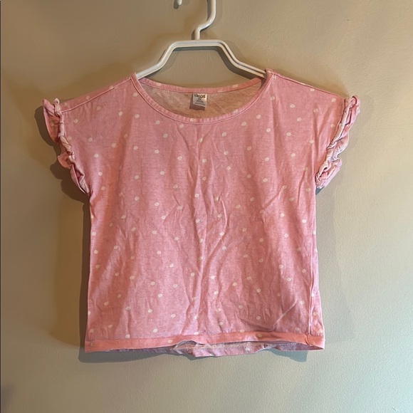 Soft Pink Short Sleeve Tee with Ruffle Sleeves - Picture 1 of 7